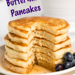 pinterest image for buttermilk pancakes