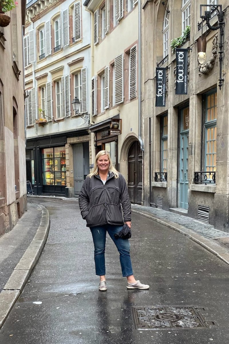 RecipeGirl in an alley in Strasbourg, France