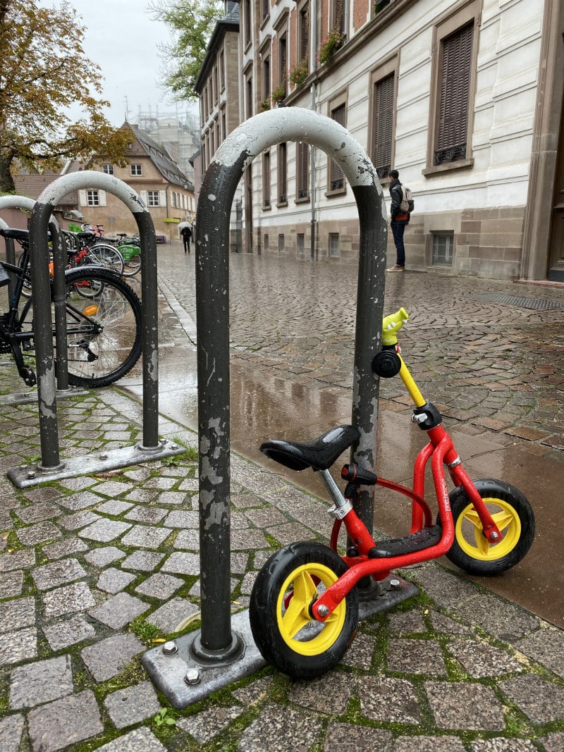 bike on streets of Strasbourg, France