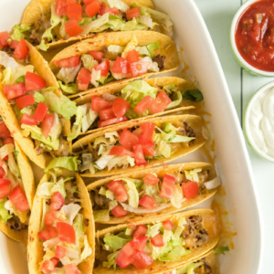 Making Oven Baked Beef Tacos with Fixings