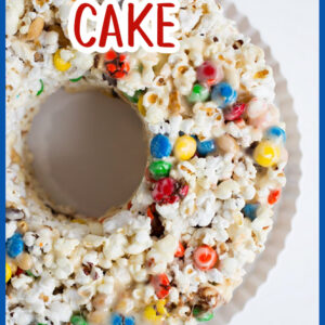 pinterest image for popcorn cake