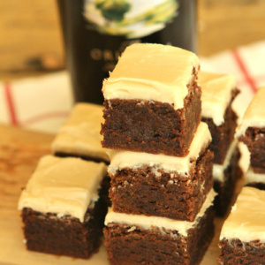 Irish Cream Brownies stacked