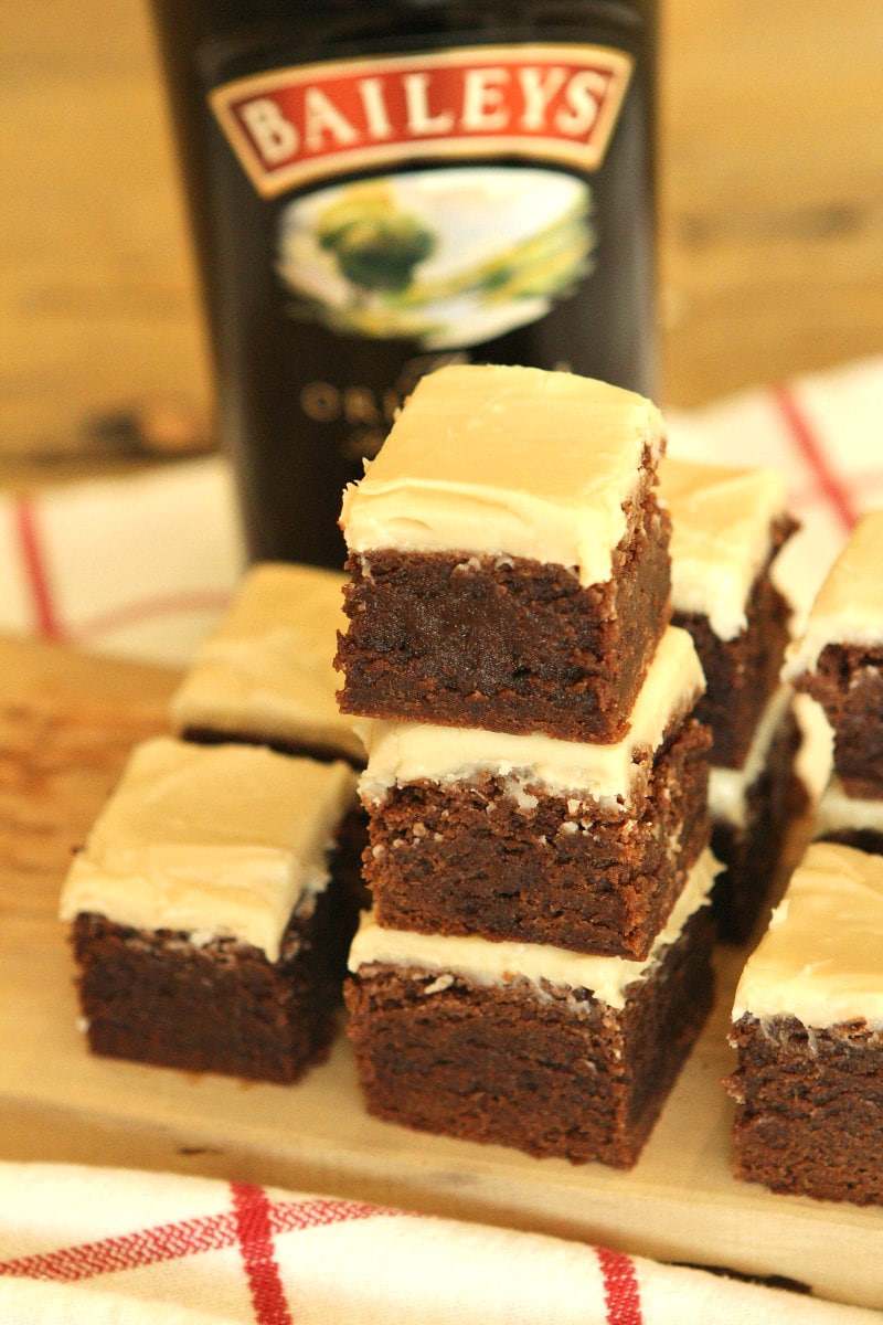 Irish Cream Brownies stacked