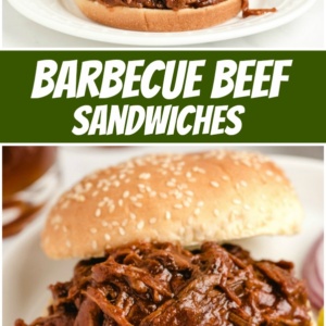 pinterest collage image for barbecue beef sandwiches