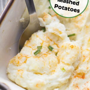 pinterest pin for creamy oven baked mashed potatoes