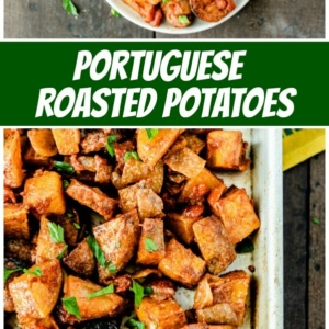 Pinterest Collage image for Portuguese Roasted Potatoes