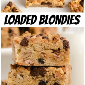 Pinterest Collage Image for Loaded Blondies