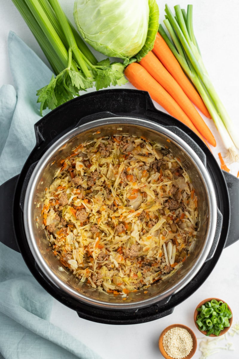 instant pot egg roll in a bowl