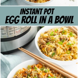 pinterest collage image for egg roll in a bowl