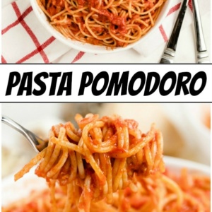 pinterest collage image for pasta pomodoro