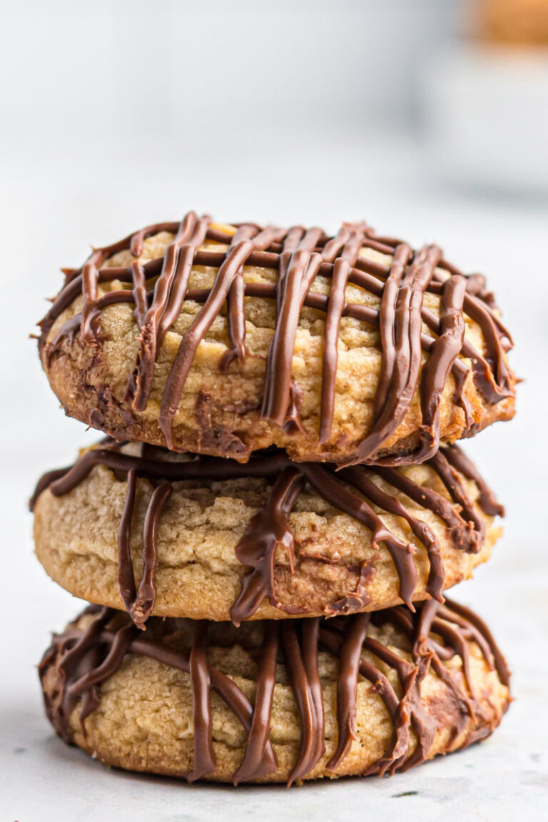 Chocolate Drizzled Peanut Butter Cookies Recipe Girl®