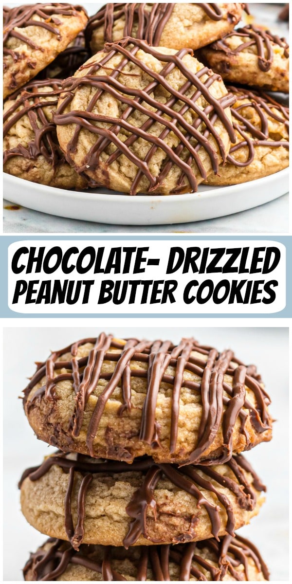 Chocolate Drizzled Peanut Butter Cookies Recipe Girl®