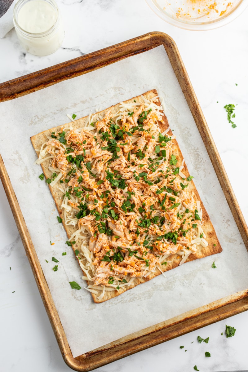 making flatbread on baking sheet