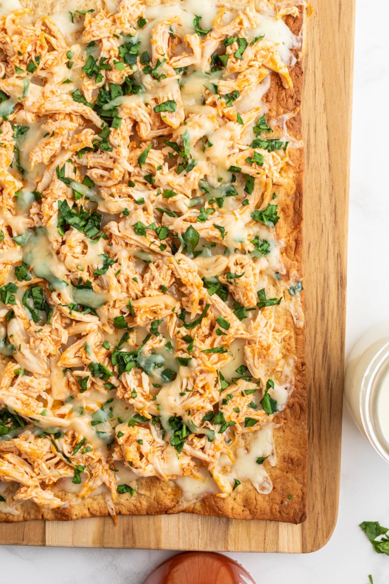 making flatbread on a cutting board