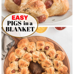 pinterest collage image for pigs in blanket