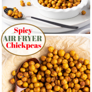 pinterest collage image for air fryer chickpeas