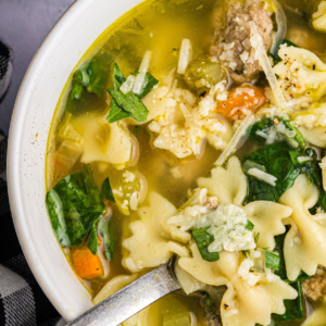 pinterest image for italian wedding soup