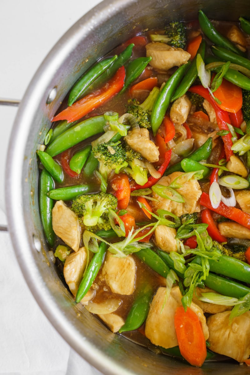 stir fry in a skillet