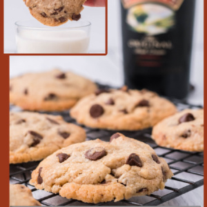 pinterest collage image for baileys chocolate chip cookies