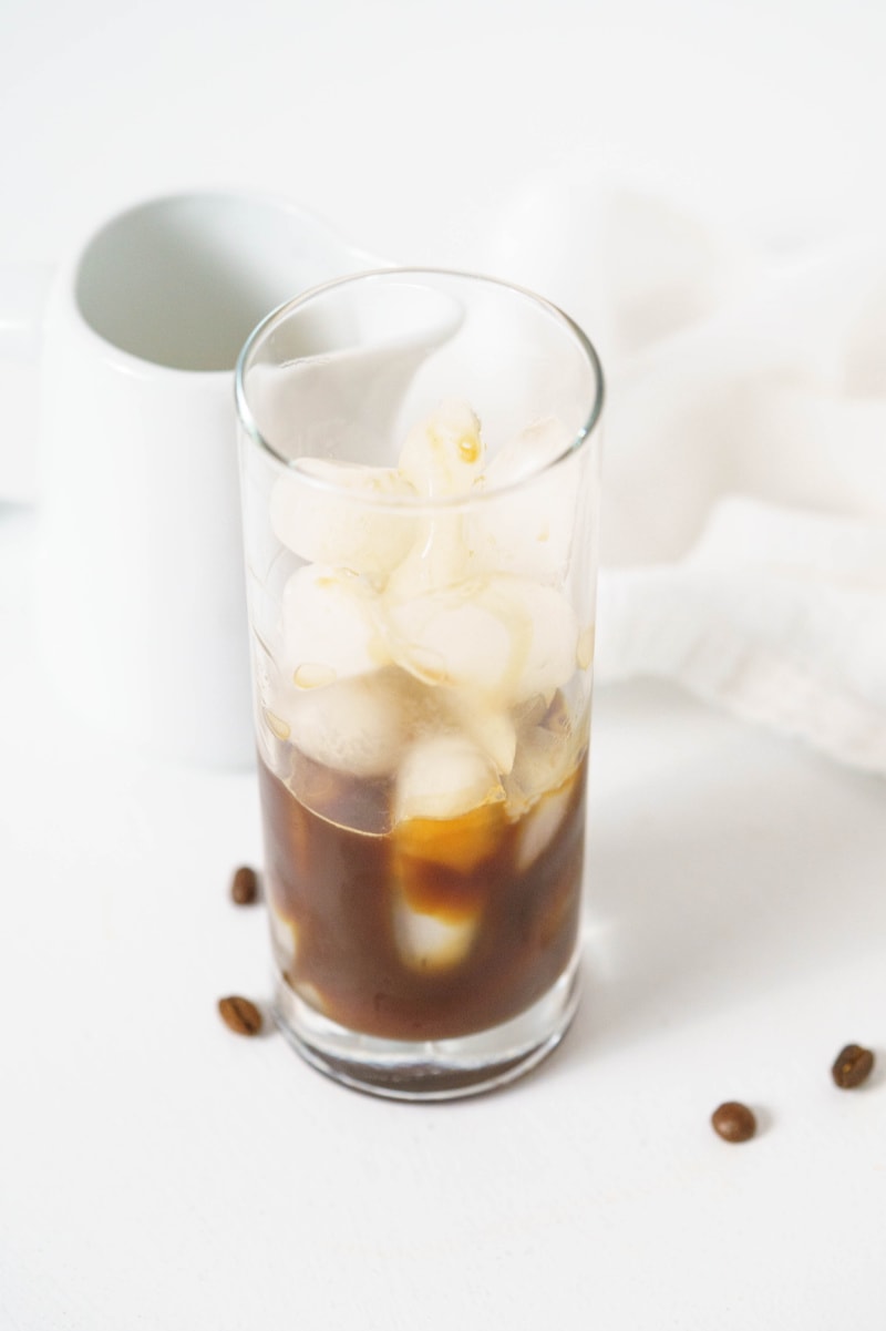 coffee on ice in glass