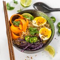 ramen bowl with chopsticks