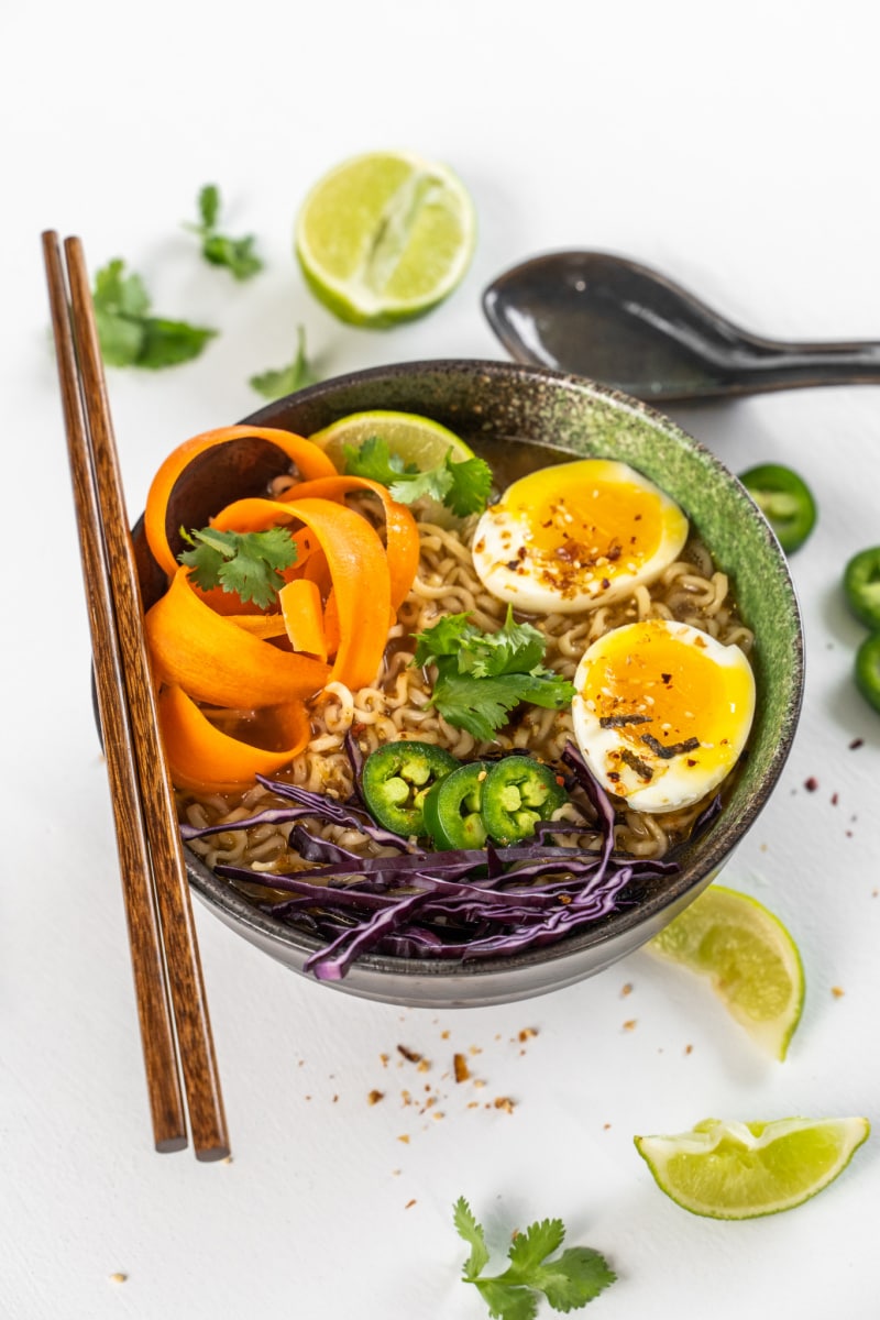 ramen bowl with chopsticks