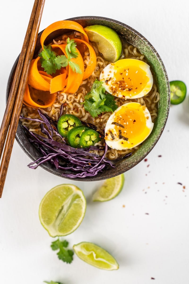 ramen bowl with chopsticks