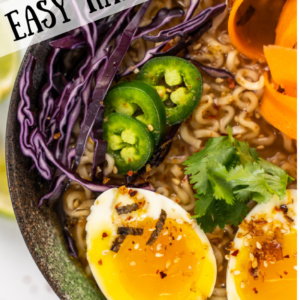 pinterest image for easy ramen bowl