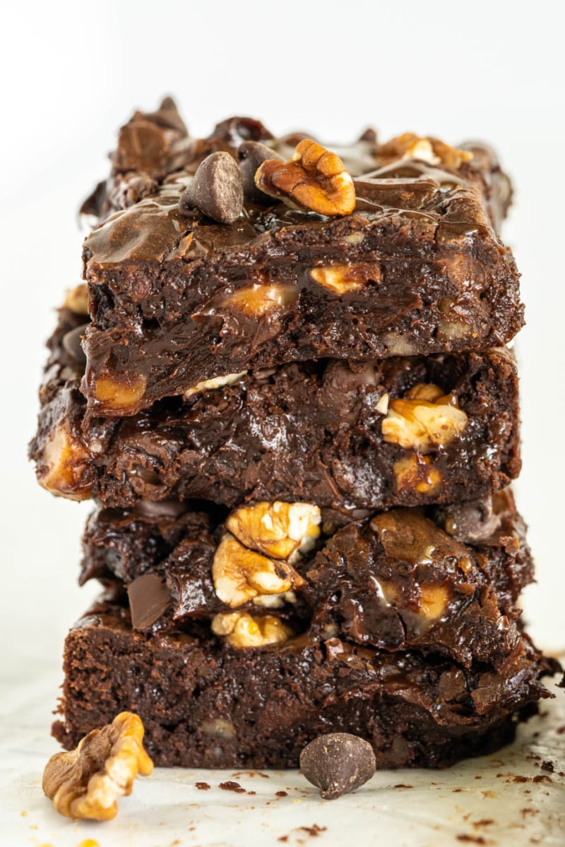 stack of turtle brownies