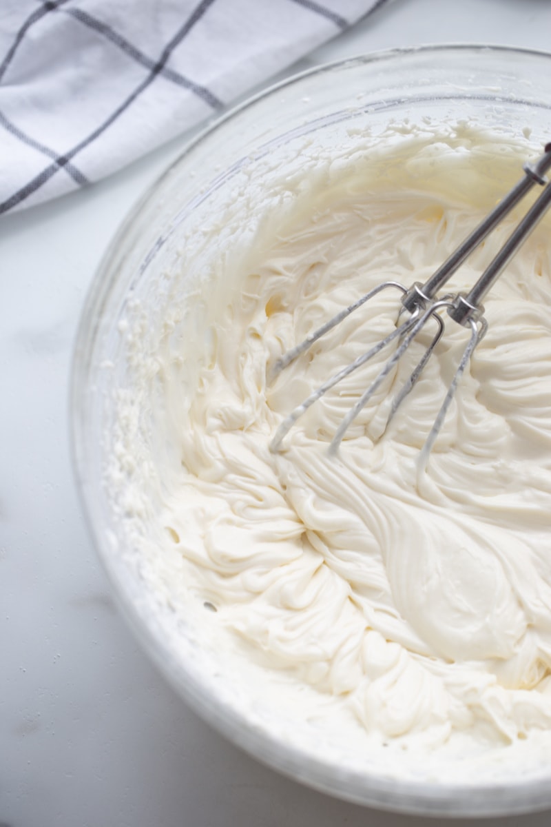 white frosting in a bowl