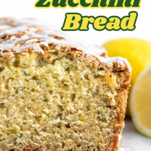 pinterest image for iced lemon zucchini bread