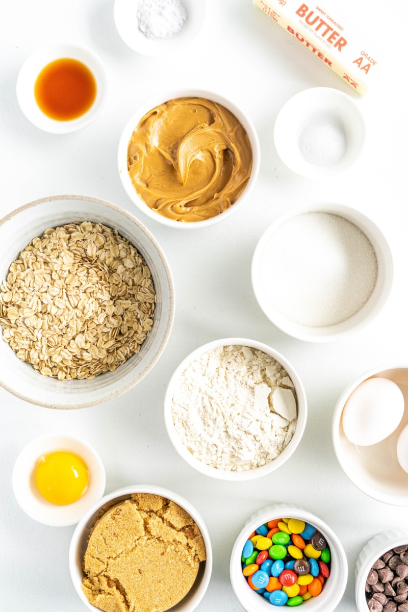 ingredients displayed for monster skillet cookie