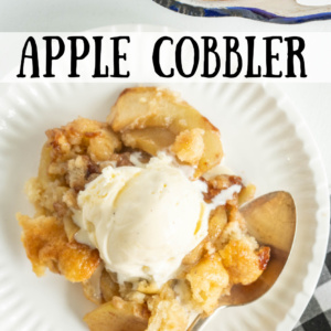 pinterest image for apple cobbler