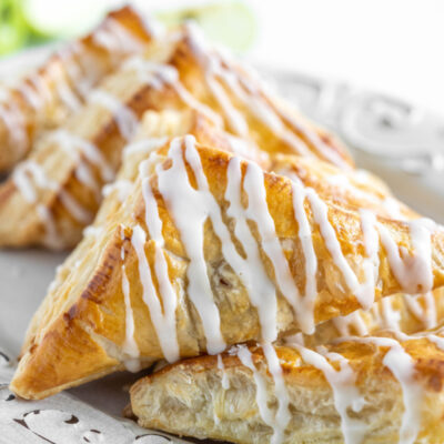 easy apple turnovers on a white plate