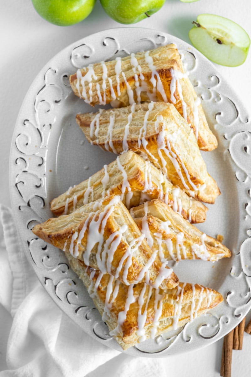 apple turnovers on a white plate