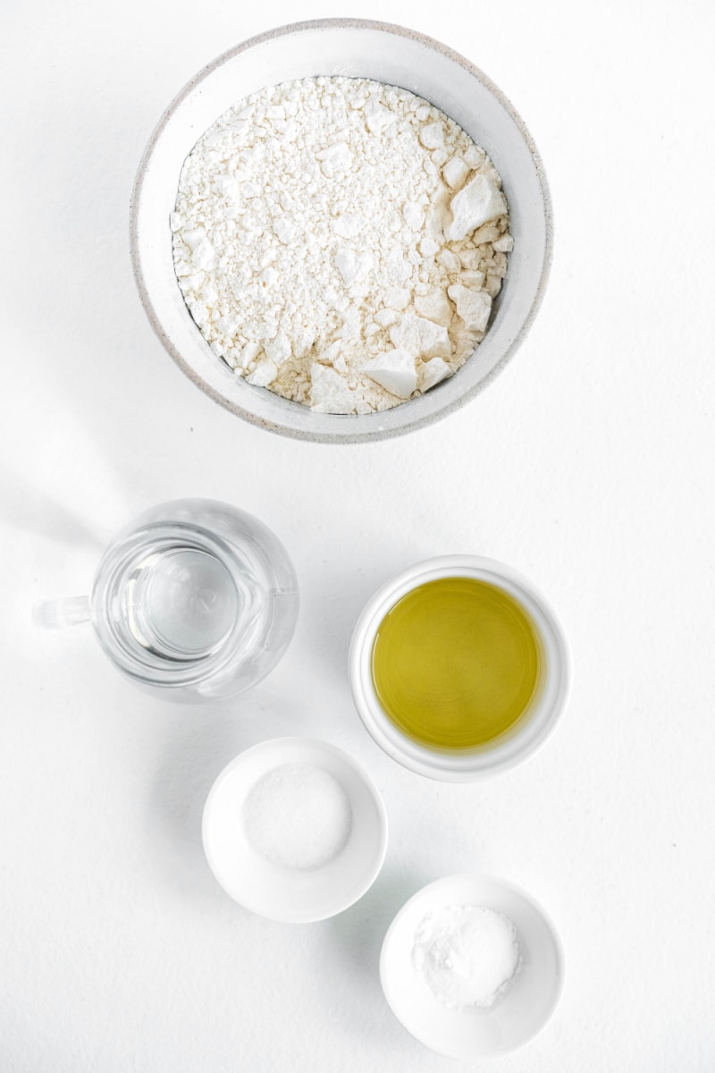 ingredients displayed for making flour tortillas