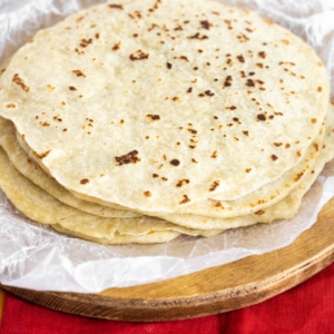 pinterest image for homemade flour tortillas