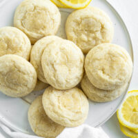 lemon sugar cookies on a white plate