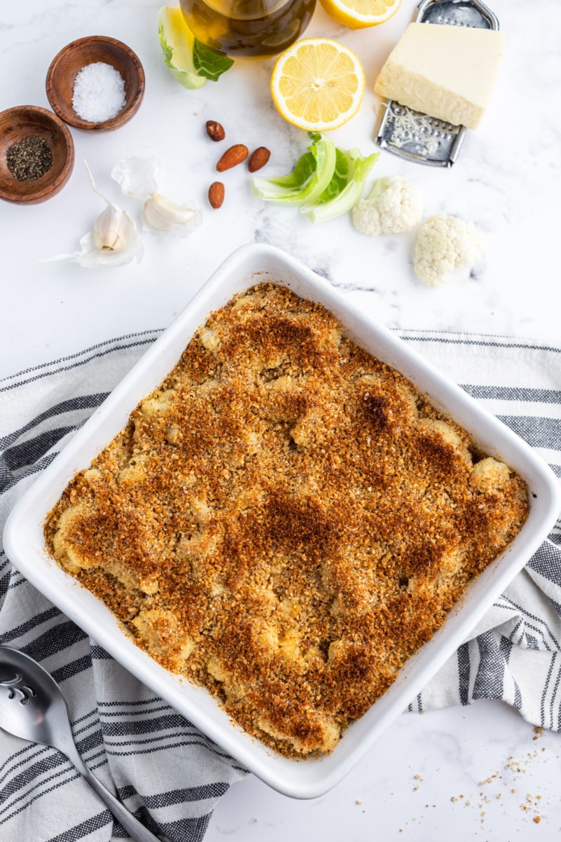smoky cauliflower gratin just out of the oven