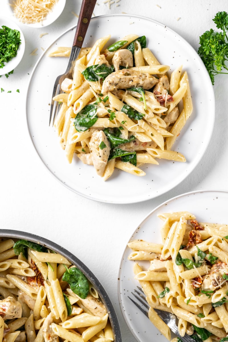 Creamy Tuscan Chicken Penne - Girl Gone Gourmet