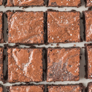 overhead shot of ultimate fudge brownies