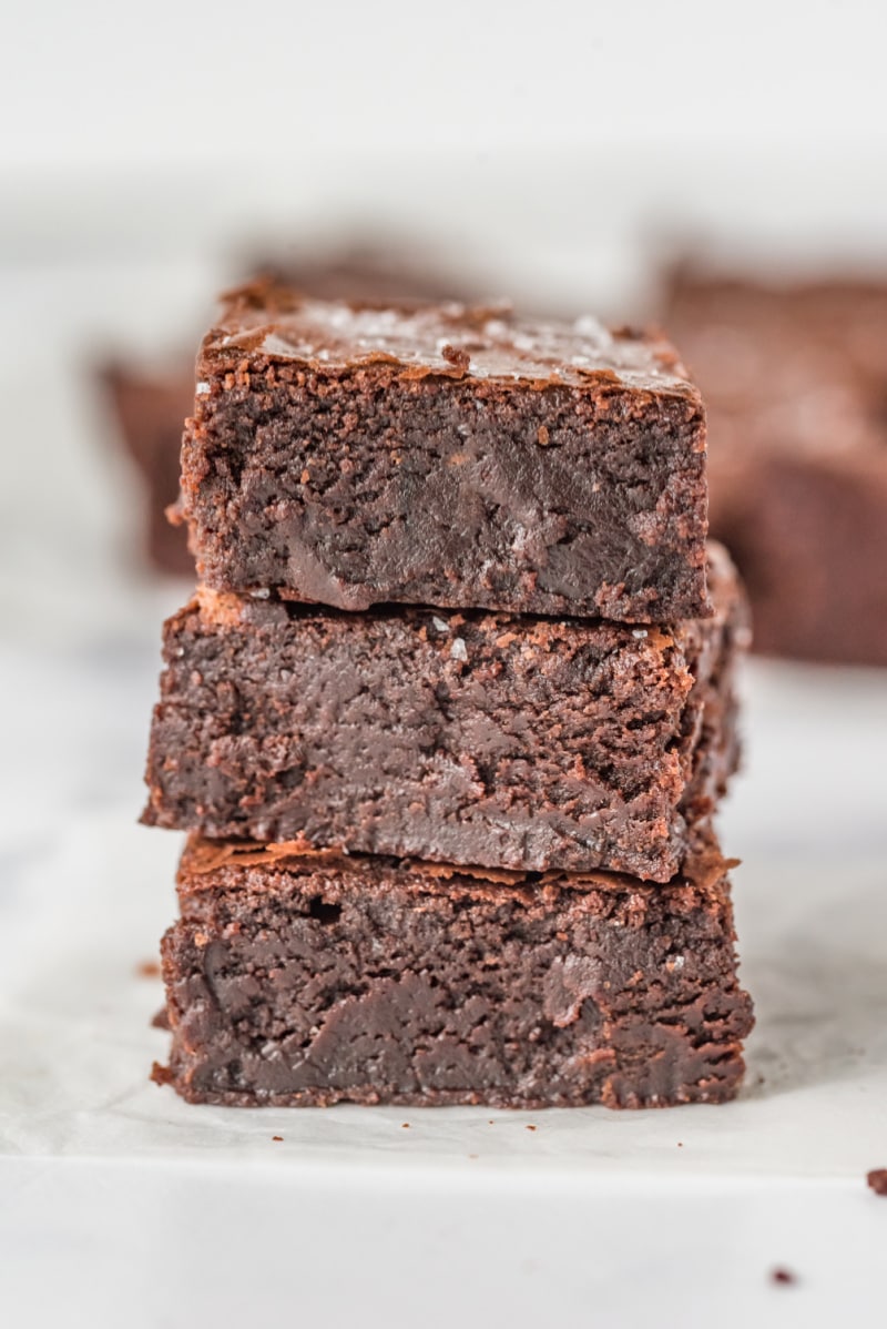 stack of three brownies