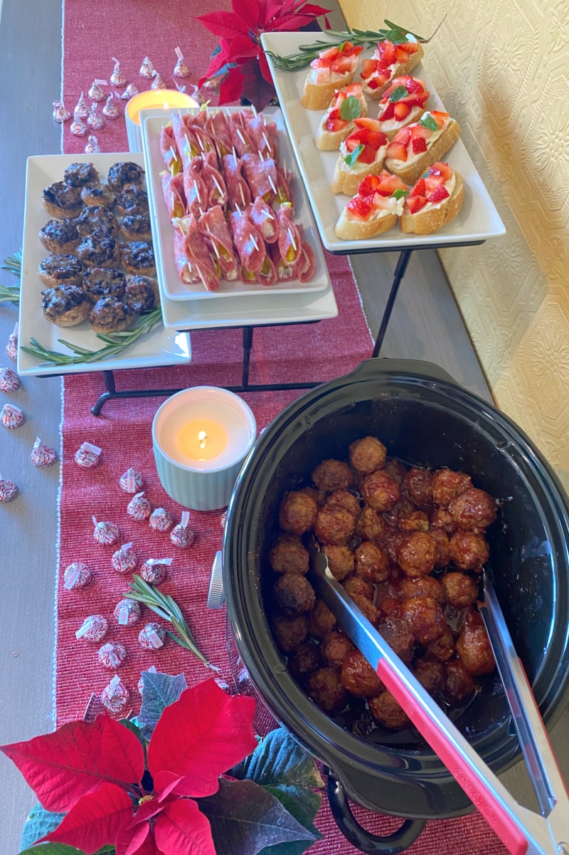 party spread displayed with appetizers