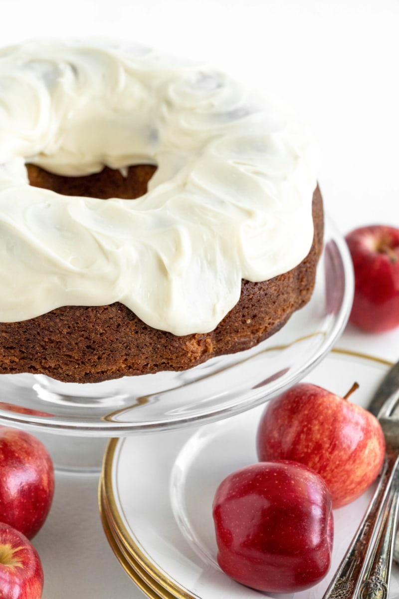 apple bundt cake with cream cheese frosting