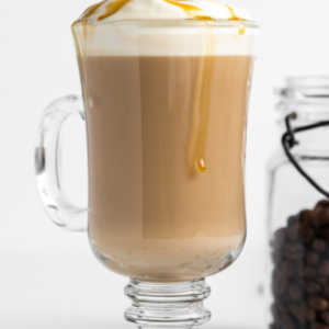 pinterest image for caramel macchiato