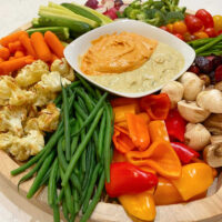 hummus and roasted crudites board