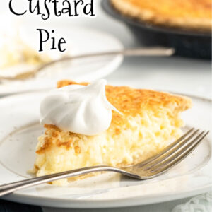 pinterest image for coconut custard pie