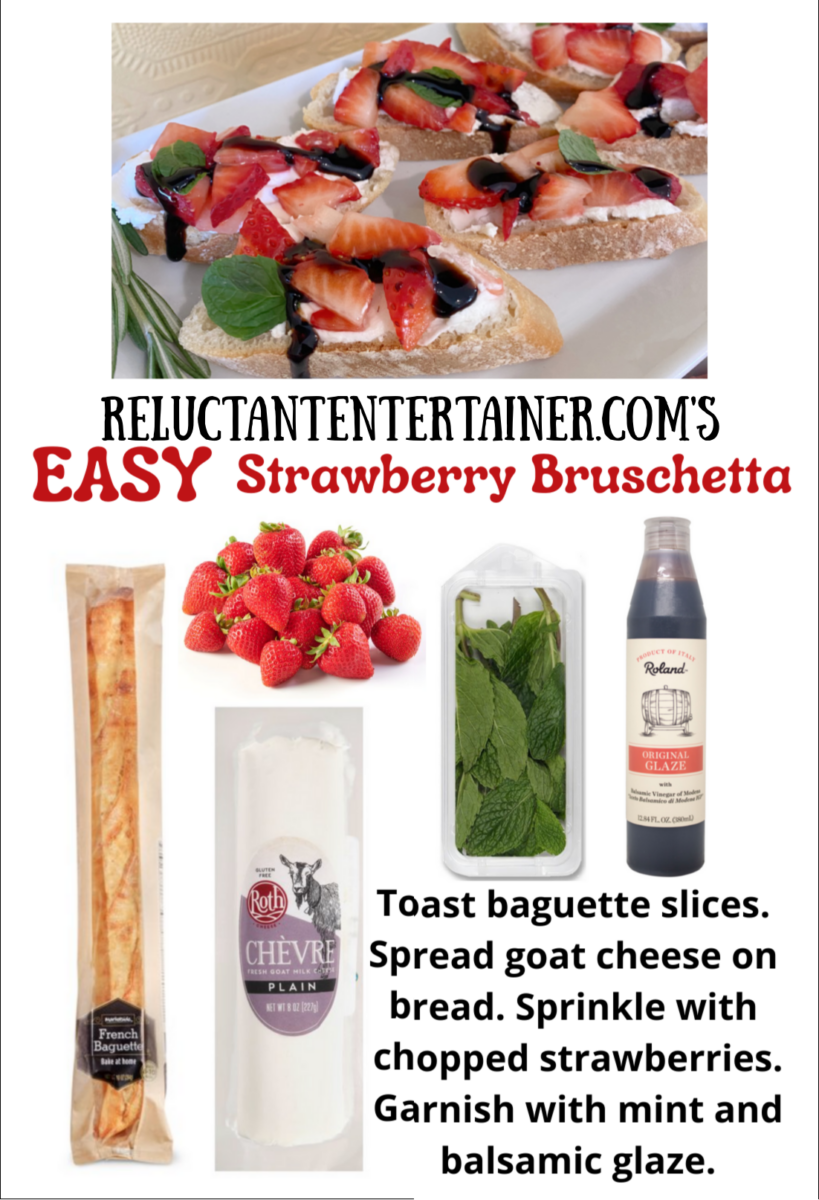 easy strawberry bruschetta graphic