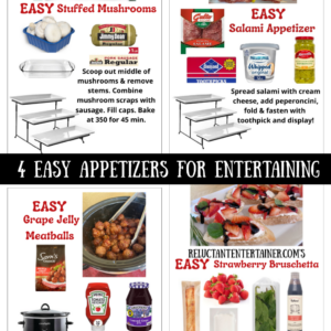 pinterest pin for easy appetizers for entertaining