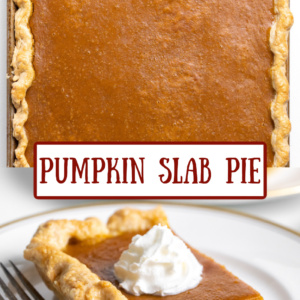 pinterest image for pumpkin slab pie